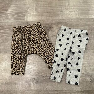 Baby Girls Two Pairs of Leggings Size 3-6 Months